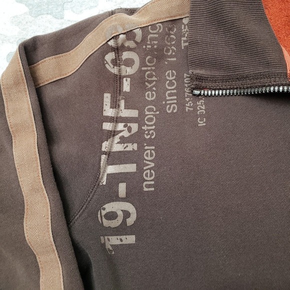 The North Face Sweatshirt Men's Large Brown Full Zip Pockets Outdoors - Picture 13 of 14